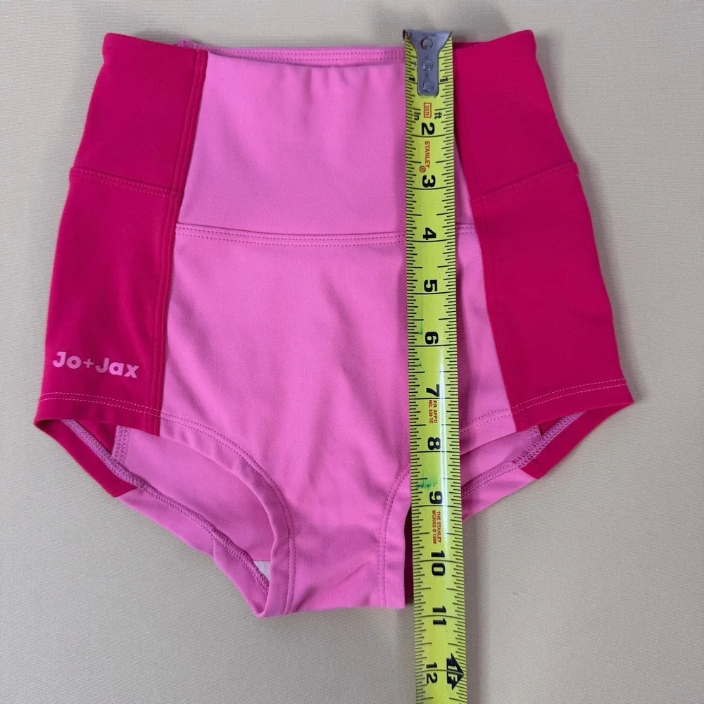 Jo+Jax Dance Briefs Kids Youth Small YS Pink Colorblock High Waist Excellent